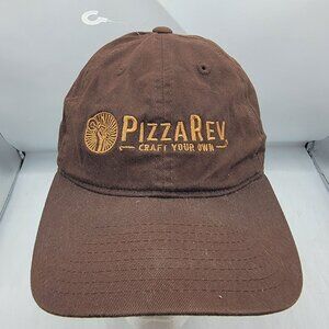PizzaRev Craft Your Own Brown Baseball Cap Adjustable Strapback Hat